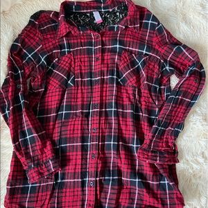 Black and red dressy flannel